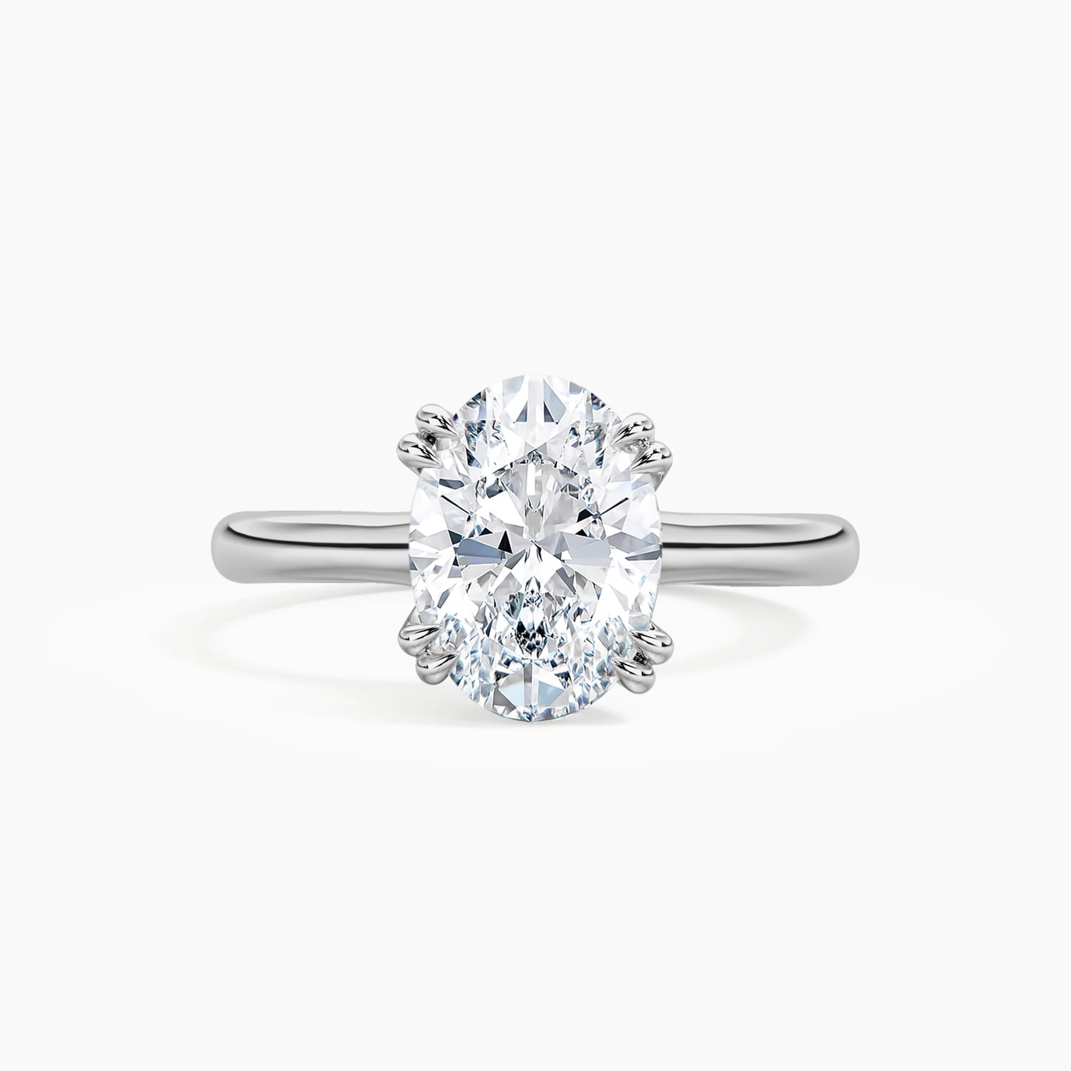 Auriya 14K Gold Lab Grown Diamond Oval Twisted Double Prong Solitaire Engagement Ring 1.00 5.00Ct. Tw. F G Vs