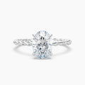 Auriya 14K Gold Lab Grown Diamond Oval Twisted Hidden Halo Engagement Ring 1.04 5.04Ct. Tw. F G Vs