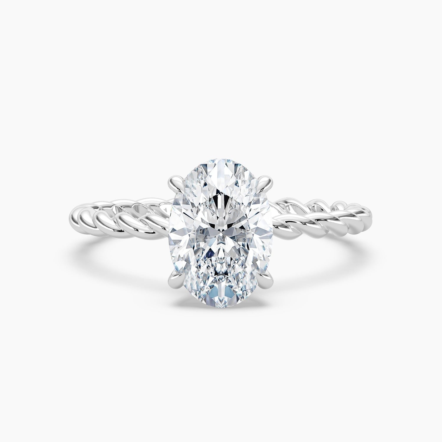 Auriya 14K Gold Lab Grown Diamond Oval Twisted Hidden Halo Engagement Ring 1.04 5.04Ct. Tw. F G Vs