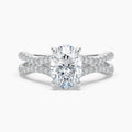 Auriya 14K Gold Lab Grown Diamond Oval Wavy Split Shank Engagement Ring 1.45 5.45Ct. Tw. F G Vs