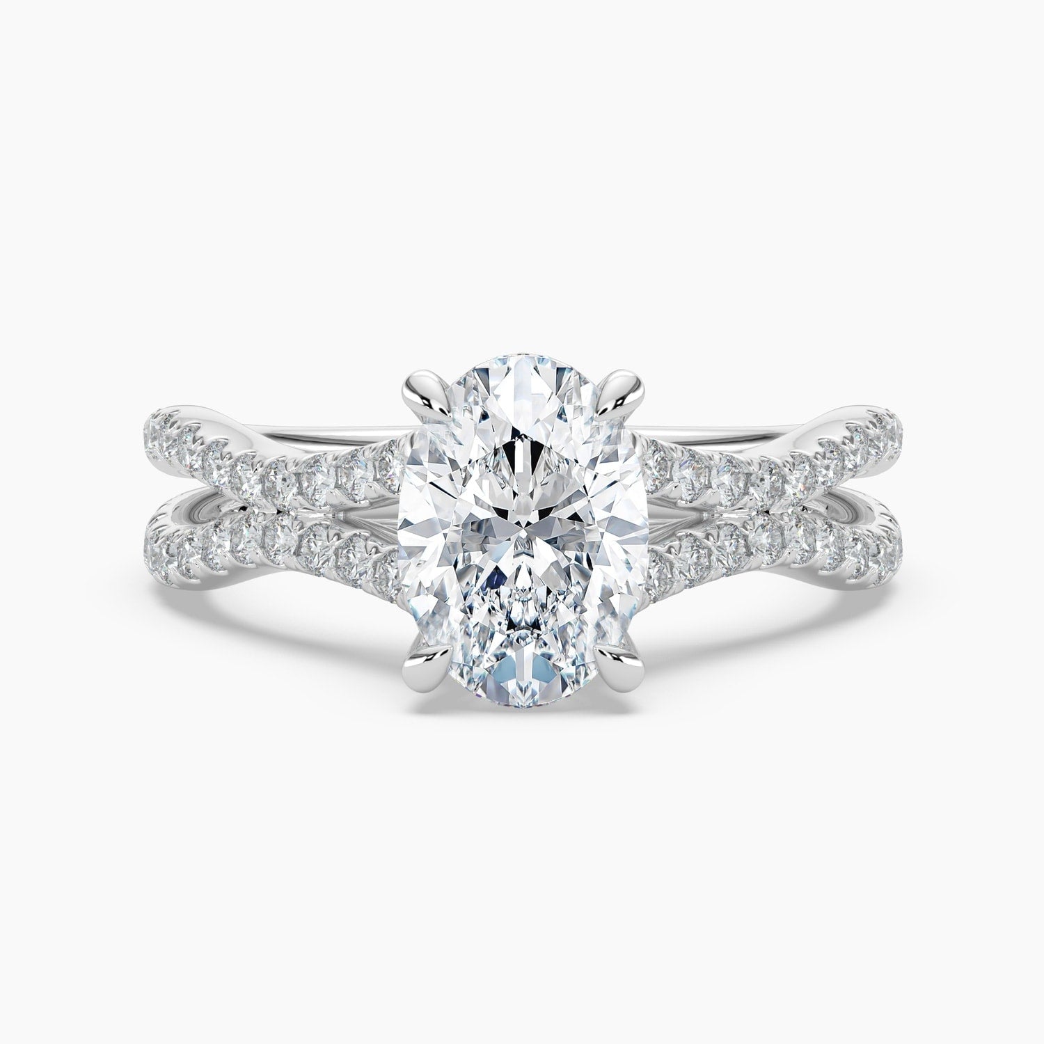 Auriya 14K Gold Lab Grown Diamond Oval Wavy Split Shank Engagement Ring 1.45 5.45Ct. Tw. F G Vs