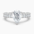 Auriya 14K Gold Lab Grown Diamond Pear Shape Adorned Crescent Engagement Ring 3.19 7.19Ct. Tw. F G Vs