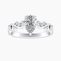 Auriya 14K Gold Lab Grown Diamond Pear Shape Bezel Vine Engagement Ring 1.05 5.05Ct. Tw. F G Vs