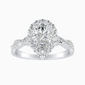 Auriya 14K Gold Lab Grown Diamond Pear Shape Braided Halo Engagement Ring 1.35 5.35Ct. Tw. F G Vs