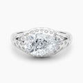 Auriya 14K Gold Lab Grown Diamond Pear Shape Celestial Dome Accent Engagement Ring 1.25 5.25Ct. Tw. F G Vs