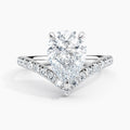 Auriya 14K Gold Lab Grown Diamond Pear Shape Chevron V Engagement Ring 1.40 5.40Ct. Tw. F G Vs