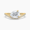 Auriya 14K Gold Lab Grown Diamond Pear Shape Curved Band Engagement Ring 1.27 5.27Ct. Tw. F G Vs