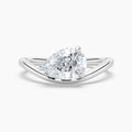 Auriya 14K Gold Lab Grown Diamond Pear Shape Curved Solitaire Engagement Ring 1.00 5.00Ct. Tw. F G Vs