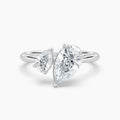 Auriya 14K Gold Lab Grown Diamond Pear Shape Double Solitaire Engagement Ring 1.36 5.36Ct. Tw. F G Vs