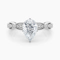 Auriya 14K Gold Lab Grown Diamond Pear Shape Everlace Milgrain Accent Engagement Ring 1.20 5.20Ct. Tw. F G Vs