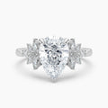 Auriya 14K Gold Lab Grown Diamond Pear Shape Floral Marquise Accent Engagement Ring 1.42 5.42Ct. Tw. F G Vs