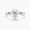 Auriya 14K Gold Lab Grown Diamond Pear Shape Half Bezel Solitaire Engagement Ring 1.00 5.00Ct. Tw. F G Vs