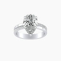 Auriya 14K Gold Lab Grown Diamond Pear Shape Inverted Double Row Engagement Ring 1.12 5.12Ct. Tw. F G Vs