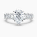 Auriya 14K Gold Lab Grown Diamond Pear Shape Luxe Graduated Oval Engagement Ring 3.05 7.05Ct. Tw. F G Vs
