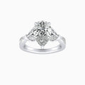 Auriya 14K Gold Lab Grown Diamond Pear Shape Nature Inspired Split Shank Engagement Ring 1.24 5.24Ct. Tw. F G Vs