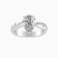 Auriya 14K Gold Lab Grown Diamond Pear Shape Near Eternity Twist Engagement Ring 1.19 5.19Ct. Tw. F G Vs