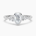 Auriya 14K Gold Lab Grown Diamond Pear Shape Bezel Cluster Accent Engagement Ring 1.14 5.14Ct. Tw. F G Vs
