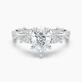 Auriya 14K Gold Lab Grown Diamond Pear Shape Thorn Vine Three Stone Hidden Halo Engagement Ring 1.34 5.34Ct. Tw. F G Vs