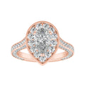 Auriya 14K Gold Lab Grown Diamond Pear Shape Three Sided Halo Engagement Ring 2.27 6.27Ct. Tw. F G Vs