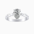 Auriya 14K Gold Lab Grown Diamond Pear Shape Twisted Solitaire Engagement Ring 1.00 5.00Ct. Tw. F G Vs