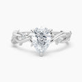Auriya 14K Gold Lab Grown Diamond Pear Shape Twisted Vine Engagement Ring 1.03 5.03Ct. Tw. F G Vs