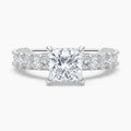 Auriya 14K Gold Lab Grown Diamond Princess Cut Adorned Crescent Engagement Ring 3.19 7.19Ct. Tw. F G Vs