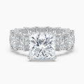 Auriya 14K Gold Lab Grown Diamond Princess Cut Adorned Round Crescent Eternity Engagement Ring 6.33 10.33Ct. Tw. F G Vs