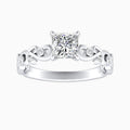 Auriya 14K Gold Lab Grown Diamond Princess Cut Bezel Vine Engagement Ring 1.05 5.05Ct. Tw. F G Vs