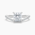 Auriya 14K Gold Lab Grown Diamond Princess Cut Curved Band Engagement Ring 1.27 5.27Ct. Tw. F G Vs
