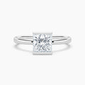 Auriya 14K Gold Lab Grown Diamond Princess Cut Half Bezel Solitaire Engagement Ring 1.00 5.00Ct. Tw. F G Vs