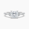 Auriya 14K Gold Lab Grown Diamond Princess Cut Marquise Round Embrace Engagement Ring 1.19 5.19Ct. Tw. F G Vs