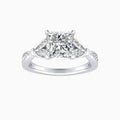 Auriya 14K Gold Lab Grown Diamond Princess Cut Nature Inspired Split Shank Engagement Ring 1.24 5.24Ct. Tw. F G Vs