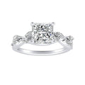 Auriya 14K Gold Lab Grown Diamond Princess Cut Nature Inspired Twisted Vine Engagement Ring 1.30 5.30Ct. Tw. F G Vs