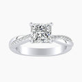 Auriya 14K Gold Lab Grown Diamond Princess Cut Near Eternity Twist Engagement Ring 1.19 5.19Ct. Tw. F G Vs