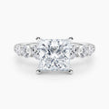 Auriya 14K Gold Lab Grown Diamond Princess Cut Tapered Trilogy Accent Engagement Ring 1.62 5.62Ct. Tw. F G Vs