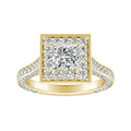 Auriya 14K Gold Lab Grown Diamond Princess Cut Three Sided Halo Engagement Ring 2.27 6.27Ct. Tw. F G Vs