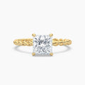 Auriya 14K Gold Lab Grown Diamond Princess Cut Twisted Hidden Halo Engagement Ring 1.04 5.04Ct. Tw. F G Vs