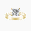 Auriya 14K Gold Lab Grown Diamond Princess Cut Twisted Solitaire Engagement Ring 1.00 5.00Ct. Tw. F G Vs