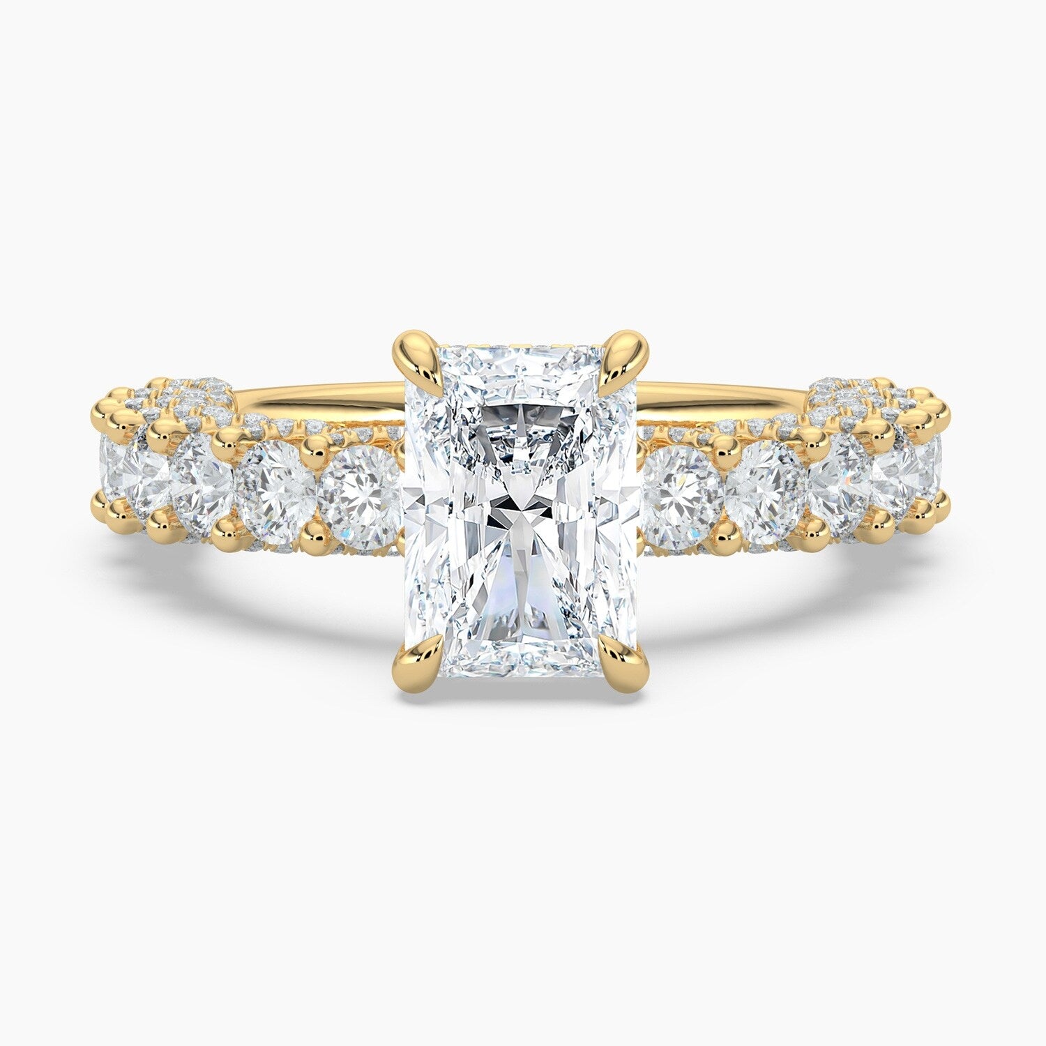 Auriya 14K Gold Lab Grown Diamond Radiant Cut Adorned Crescent Engagement Ring 3.19 7.19Ct. Tw. F G Vs