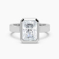 Auriya 14K Gold Lab Grown Diamond Radiant Cut Bezel Flat Band Solitaire Engagement Ring 1.00 5.00Ct. Tw. F G Vs
