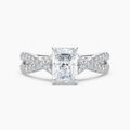 Auriya 14K Gold Lab Grown Diamond Radiant Cut Cross Over Double Hidden Halo Engagement Ring 1.56 5.56Ct. Tw. F G Vs