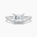 Auriya 14K Gold Lab Grown Diamond Radiant Cut Curved Band Engagement Ring 1.27 5.27Ct. Tw. F G Vs