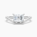 Auriya 14K Gold Lab Grown Diamond Radiant Cut Curved Solitaire Engagement Ring 1.00 5.00Ct. Tw. F G Vs