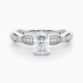 Auriya 14K Gold Lab Grown Diamond Radiant Cut Everlace Milgrain Accent Engagement Ring 1.20 5.20Ct. Tw. F G Vs