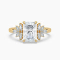 Auriya 14K Gold Lab Grown Diamond Radiant Cut Floral Marquise Accent Engagement Ring 1.42 5.42Ct. Tw. F G Vs