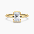 Auriya 14K Gold Lab Grown Diamond Radiant Cut Half Bezel Solitaire Engagement Ring 1.00 5.00Ct. Tw. F G Vs