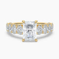 Auriya 14K Gold Lab Grown Diamond Radiant Cut Luxe Graduated Oval Engagement Ring 3.05 7.05Ct. Tw. F G Vs
