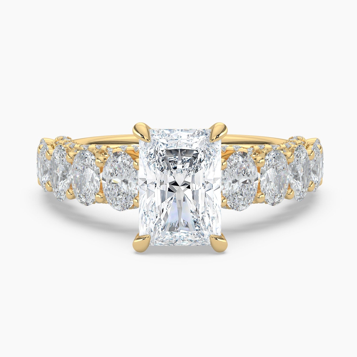 Auriya 14K Gold Lab Grown Diamond Radiant Cut Luxe Graduated Oval Engagement Ring 3.05 7.05Ct. Tw. F G Vs