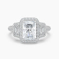 Auriya 14K Gold Lab Grown Diamond Radiant Cut Luxe Three Stone Baguette Accent Engagement Ring 2.49 6.49Ct. Tw. F G Vs