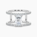 Auriya 14K Gold Lab Grown Diamond Radiant Cut Open Double Band Engagement Ring 1.63 5.63Ct. Tw. F G Vs